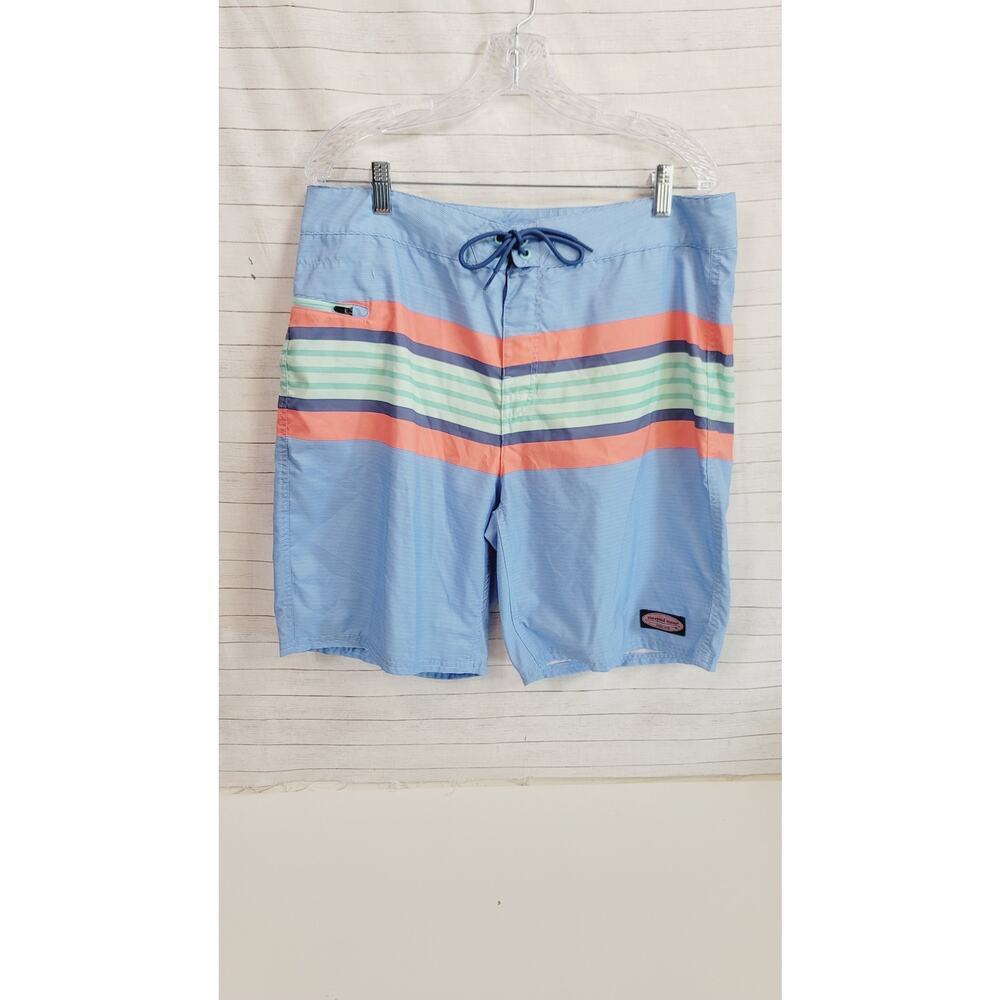 VINEYARDS VINES STRIPED BOARD SHORTS, SZ 36